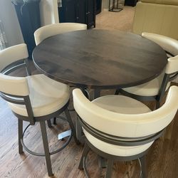 Pub Height Bistro Table With 4 Chairs 