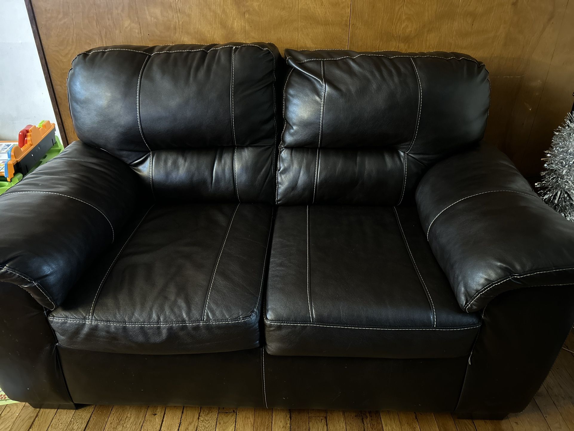 Brown Leather Couch 