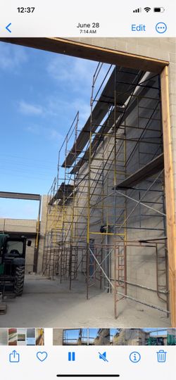 scaffolding and planks