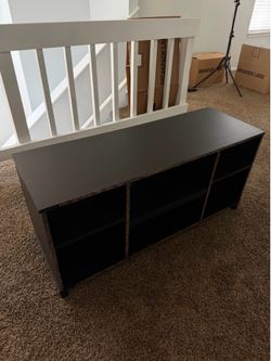 Black wood entertainment center