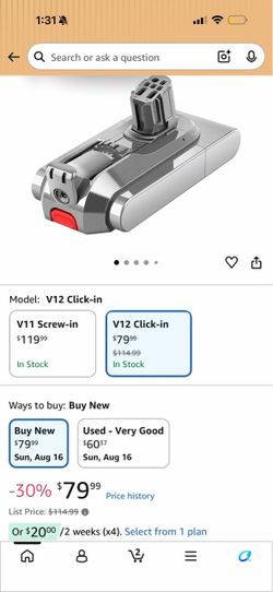 Like new Dyson replacement v12 battery