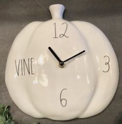 New Rae Dunn Ceramic Pumpkin Wall Clock