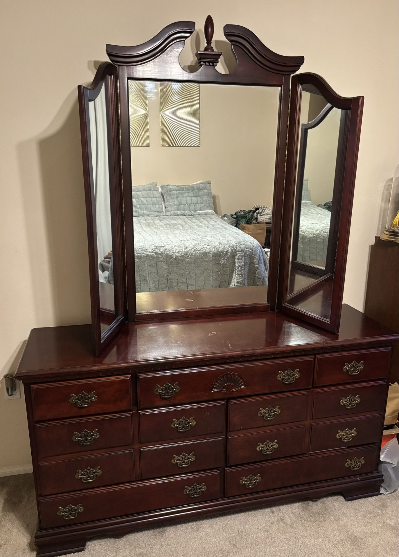 Vintage Wooden Vanity Dresser