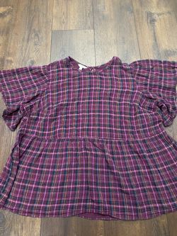 Womans Plaid Purple Shirt Size 3x By Terra & Sky #8