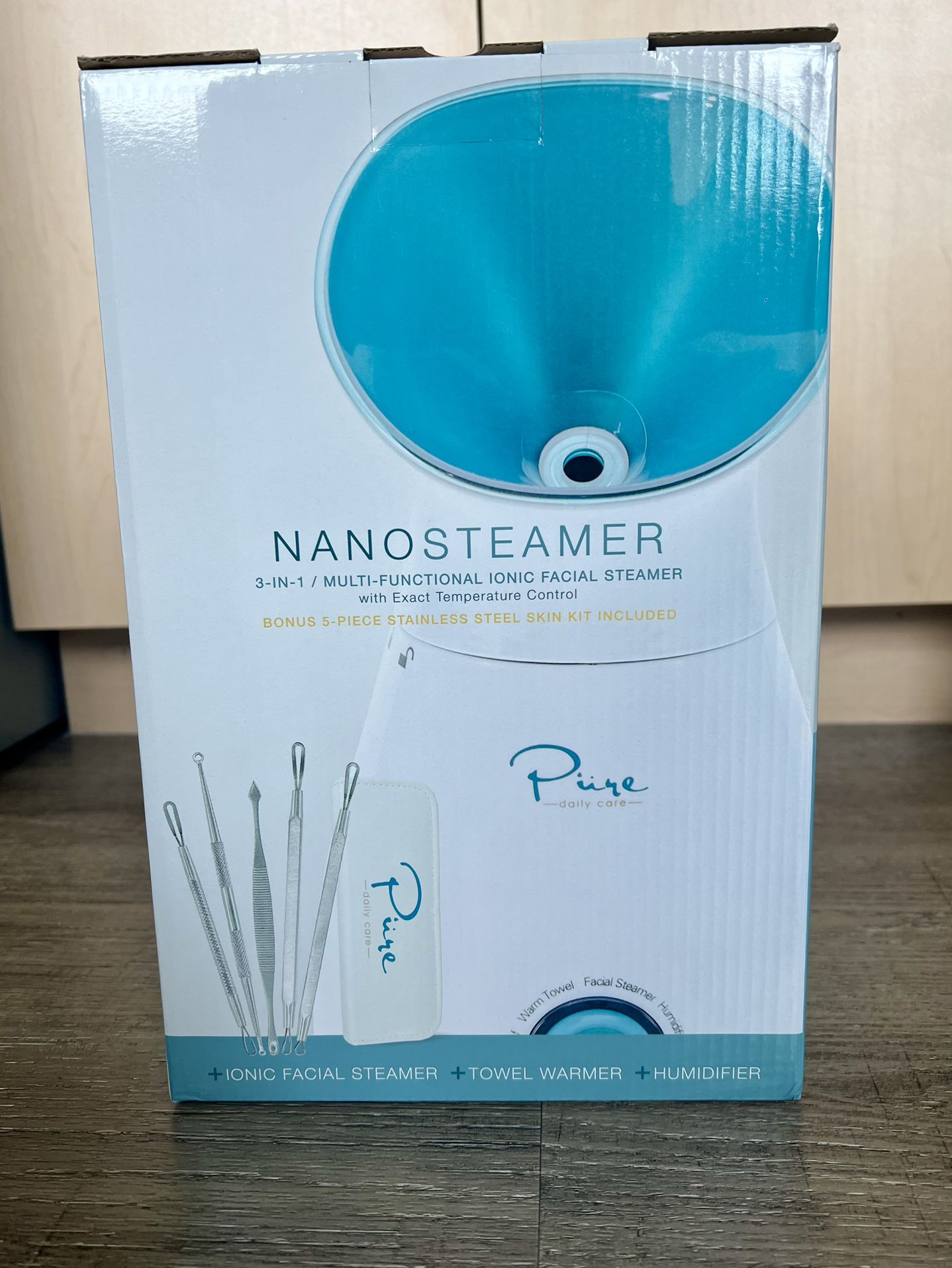 Nano Steamer Large 3-in-1 Nano Ionic Facial Steamer with Precise Temp Control - Humidifier