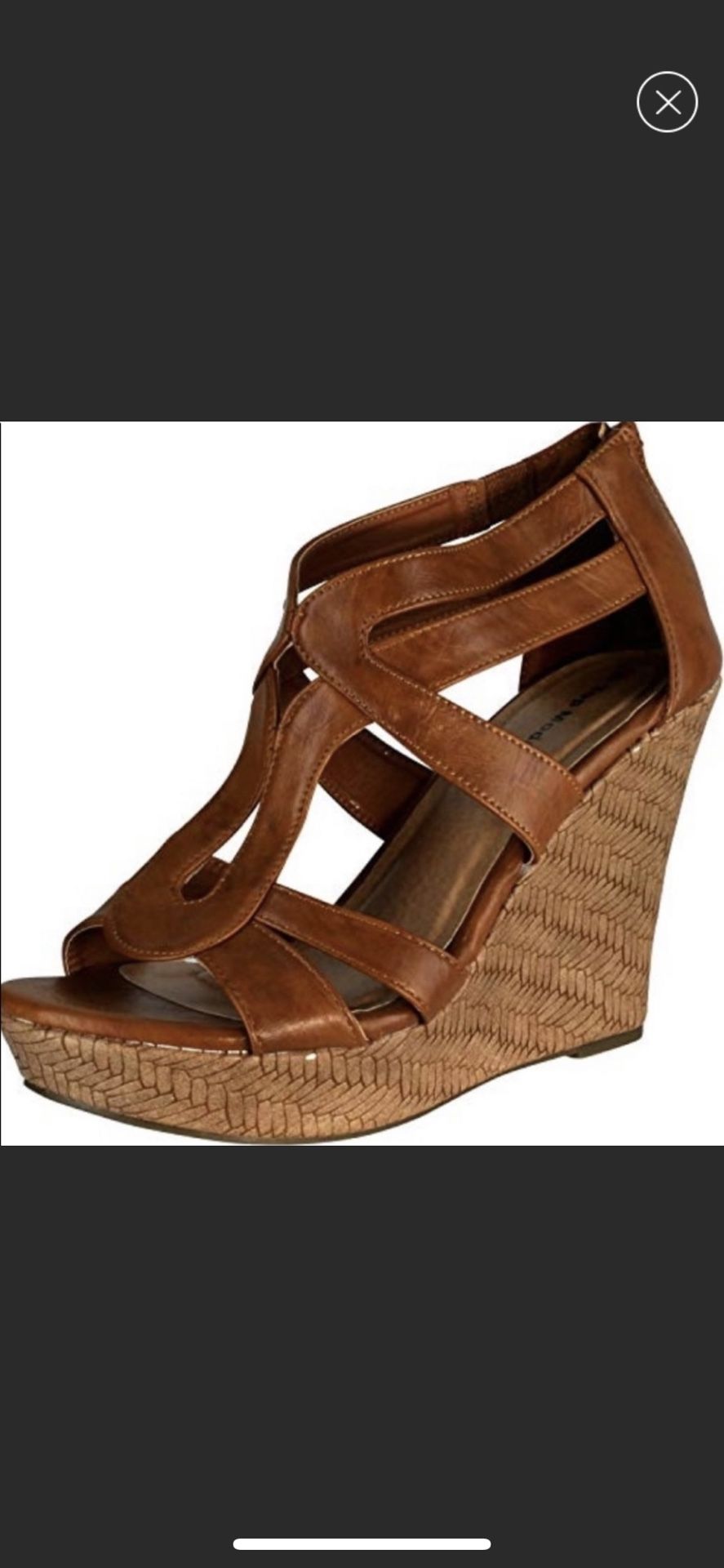 BNIB Top Moda tan wedges in size 9