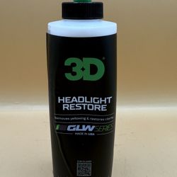 3D GLW Series Headlight Restore 8oz | Headlight Restoration Polish