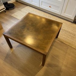 Mid-Century Modern Harry Lunstead Coffee Table – Etched Metal Top