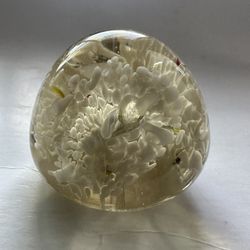 Paperweight Handblown Wild Flower Art Glass