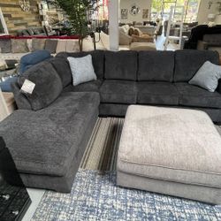 Slate Gray 2 Piece Sectional Sofa With Chaise 🔥 Showroom Available 