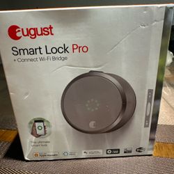 August Smart Lock Pro (Silver) With Connect Wi-Fi Bridge ASL-03,AC-R1 OPEN BOX