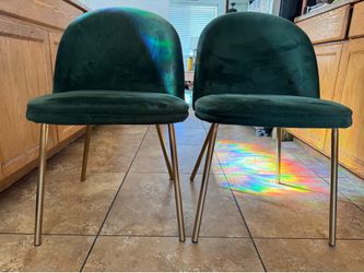 Emerald Green velvet chairs set
