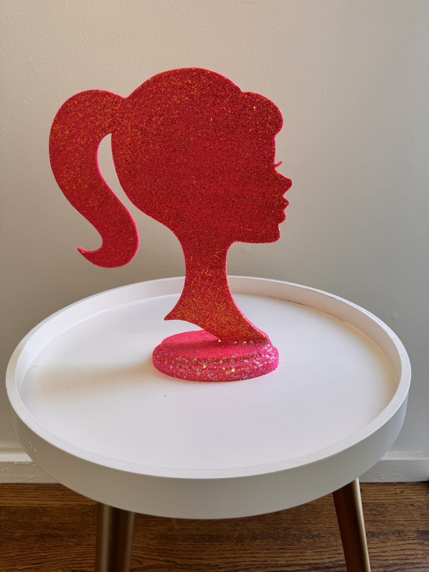 Custom Barbie Silhouette Pink w/Glitter 