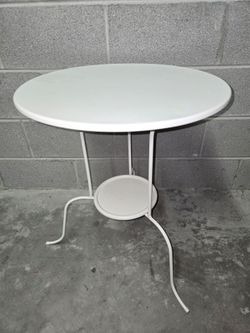 White Round Metal Side Table