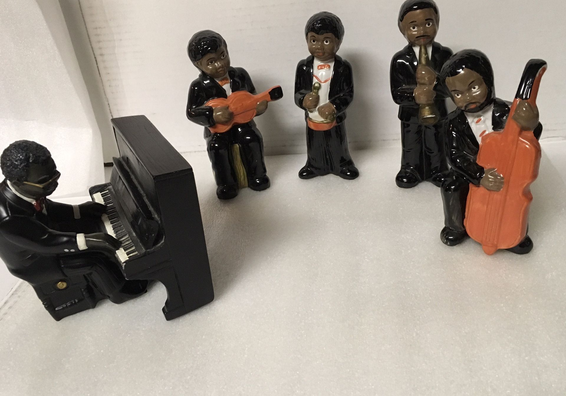 Jazz Band Ceramic Figures 5 piece 6” tall