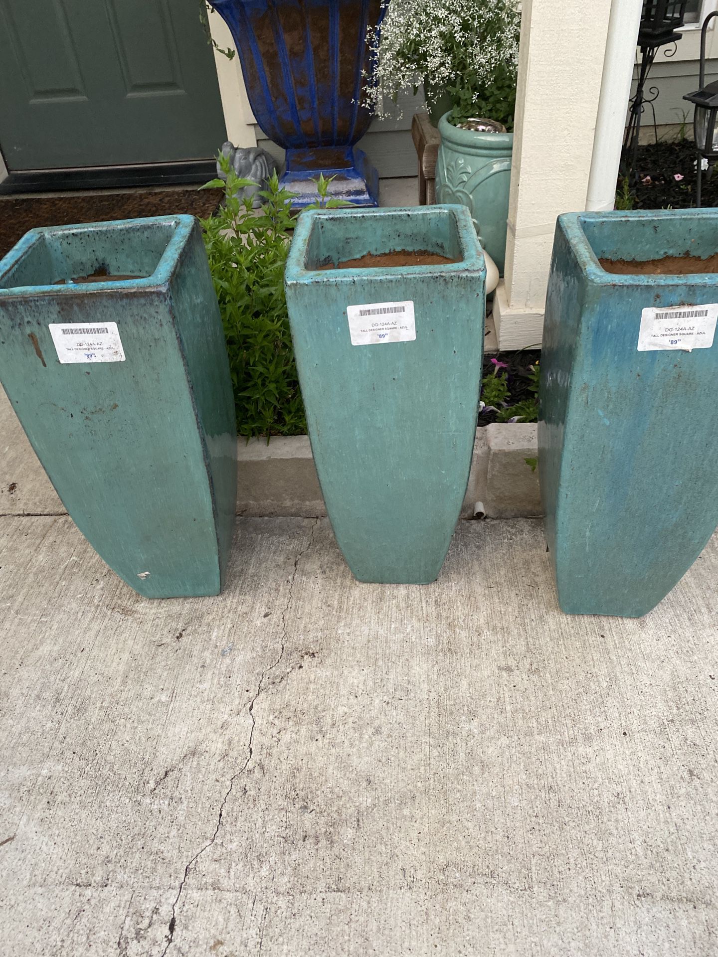 Brand new planters set of 3 / 23 inches tall by 9 inches wide