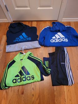 Adidas Set Of 4 Boys Sweatshirts And Pants Youth Size 12/14y