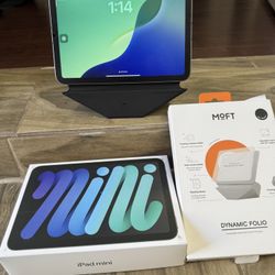 iPad mini A17 Pro 256GB WiFi plus 5G Cellular Unlocked MOFT Folio Matte Screen Space Gray 2025