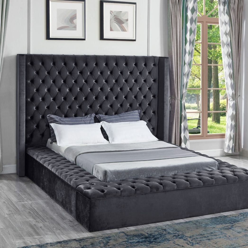 $999.99  Premium Velvet Queen Storage Beds (4 Colors)