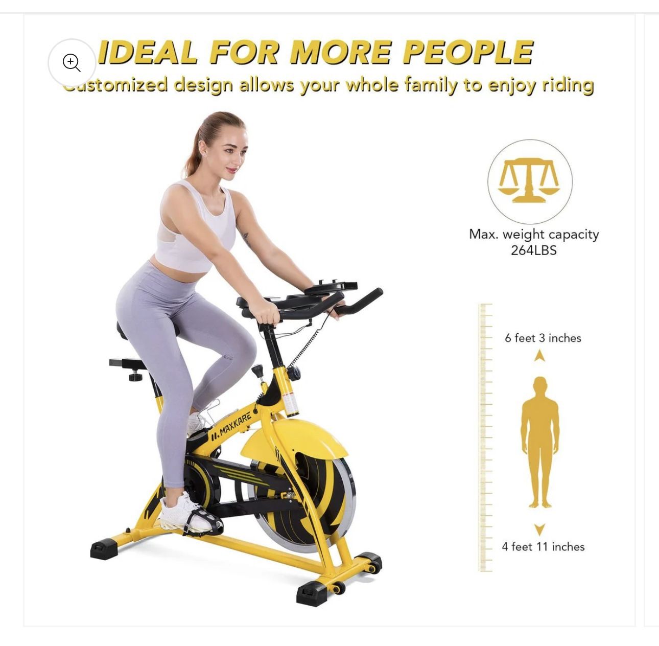 44lbs Flywheel Exercise Bike Stationary Bike Belt Drive with Pulse Sensor/LCD Monitor/Ipad Mount/ Adjustable Handlebar Indoor Cycling Bike for Home Ca
