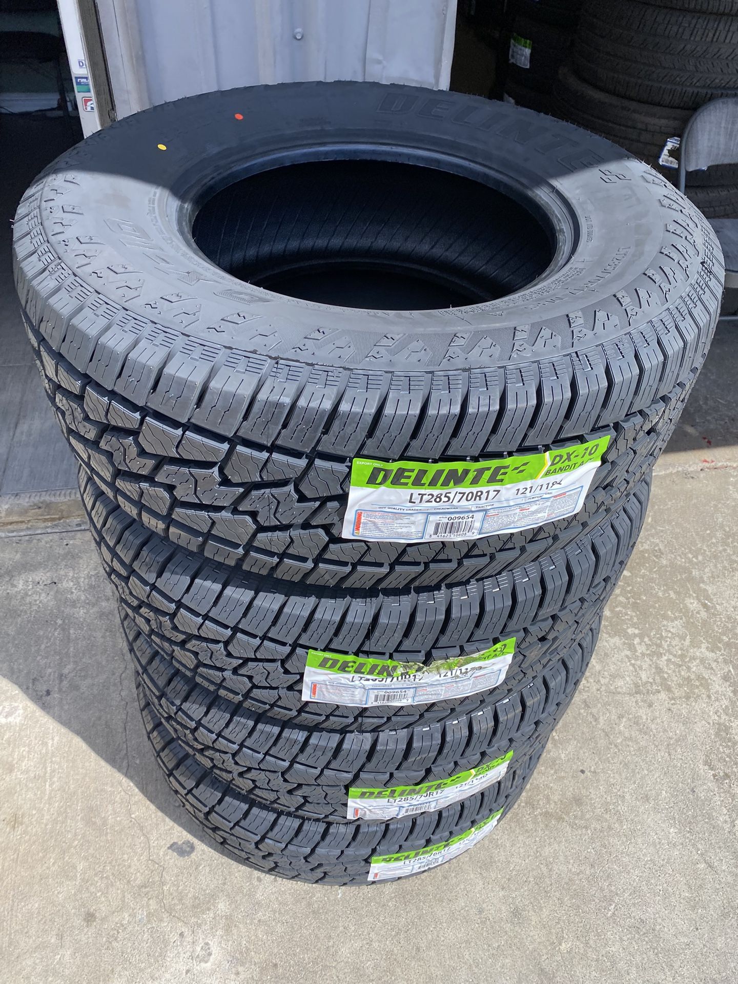 LT285/70r17 New Delinte All Terrain Tires - We Do Wheel Alignments