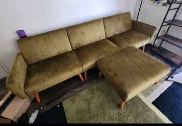 Green Mid-Century Style Sofa