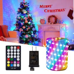 50FT Color Changing Christmas Lights 150 LED Fairy Lights Outdoor/Indoor 12 Modes Rope Lights with Remote Twinkle Lights for Christmas Tree Bedroom Pa