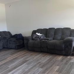 Grey Reclining Couches 