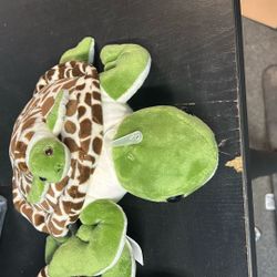Sea Turtle with Baby, Plush Animal, Soft, Stuffed, Toy, Educational, Realistic Turtle Design, Educational, Figure, Lifelike, Replica, Gift, 10" PK01 B