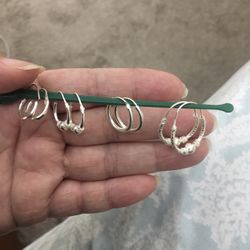 Real Silver Hoop Earrings 