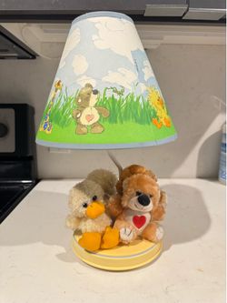 Vintage 90s Little Suzy's Zoo Nursery Lamp Kids Room Decor Animals Nursery