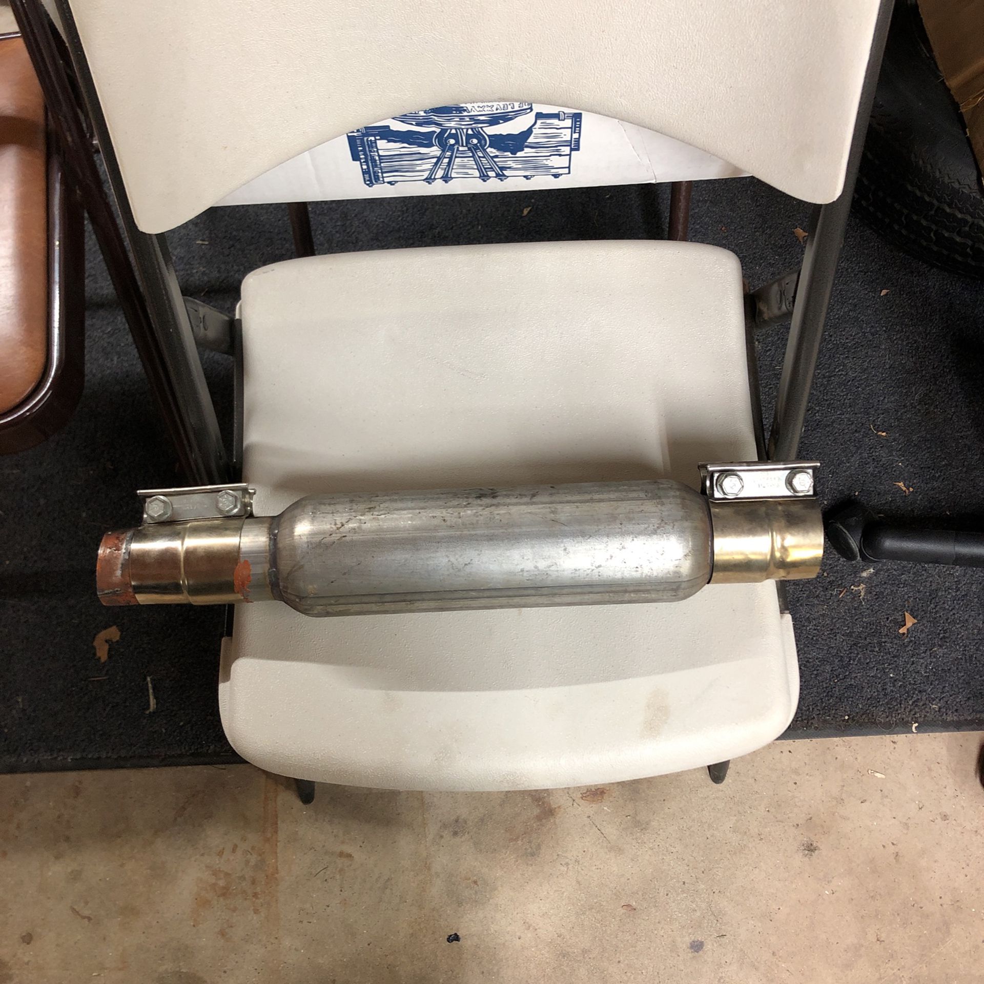 2.25 Inch Exhaust Pipe Resonator Muffler Spiral core 
