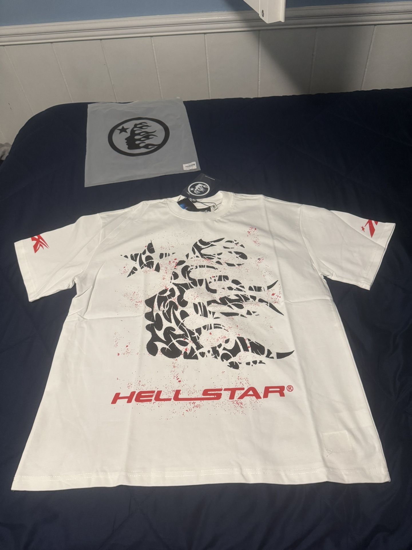 Hellstar T Shirt Color White And Red Size Large Never Worn Read Description