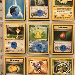 9 Pokemon 1st Edition Vintage Cards in Near Mint Condition
