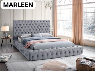 KING UPHOLSTERY PLATFORM BED NEW IN BOX