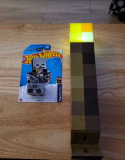 Minecraft 15 Year Anniversary Hot Wheels Edition & Working Minecraft Torch