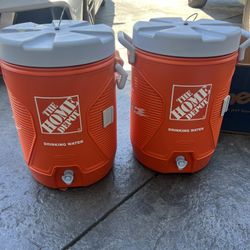 Pair of Home Depot 5gal Drinking Water Buckets