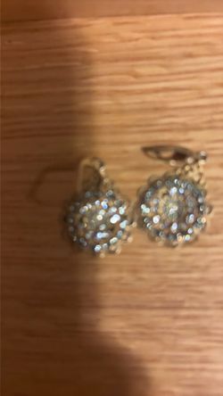 Silver Crystal Cluster Earrings