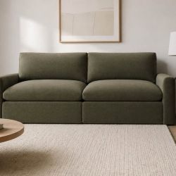BURROW Russet 2-Piece Sofa (Moss Green)