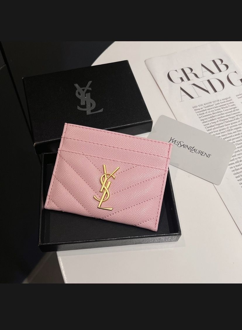 YSL Card Holder Color Pink