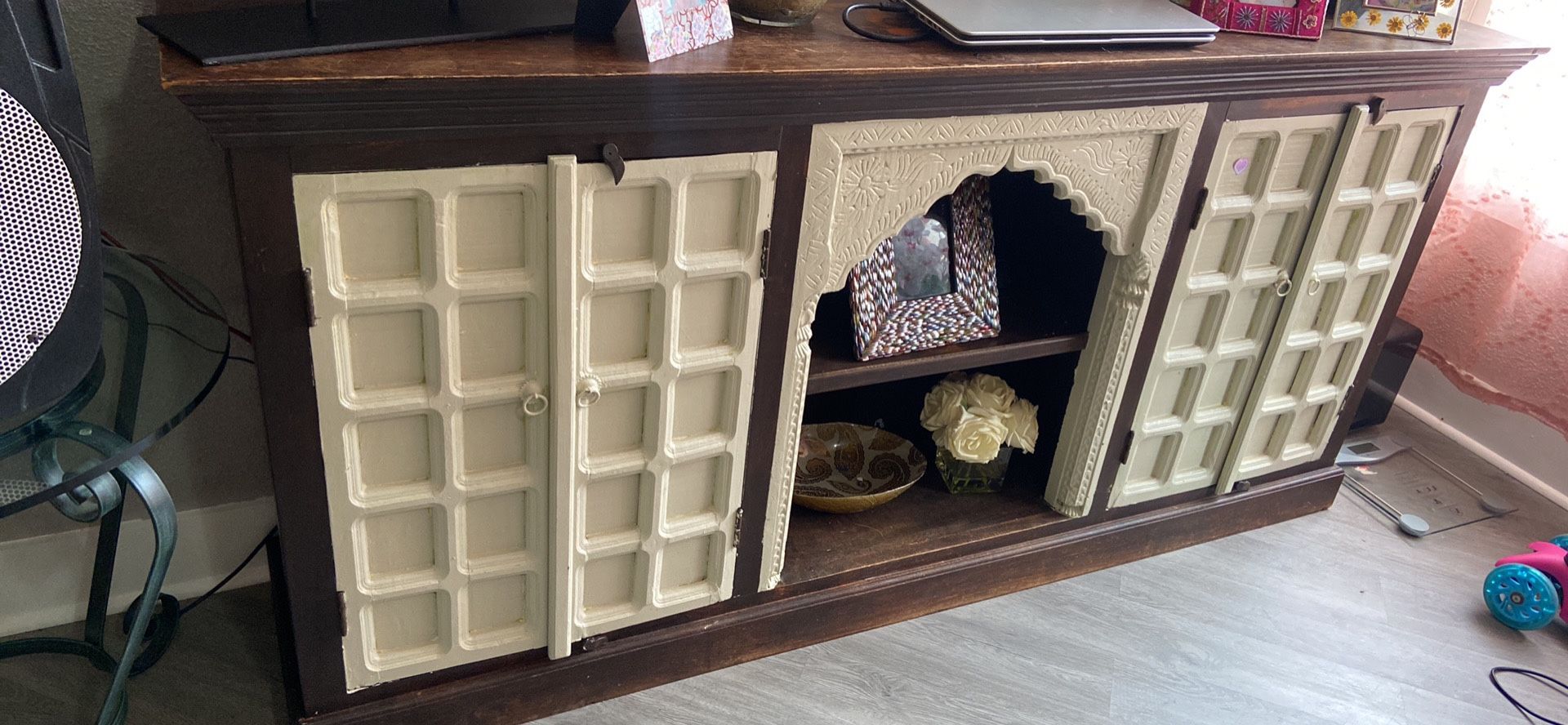 Entertainment Center Wood Console Table