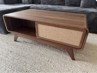 Modern Walnut Coffee Table with Storage