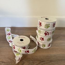 Christmas Pet Paws Holiday Ribbons