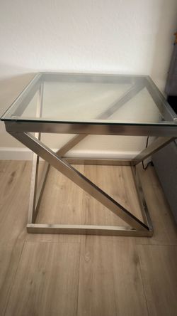 Modern Glass and 2 Stainless Steel Coffee Tables