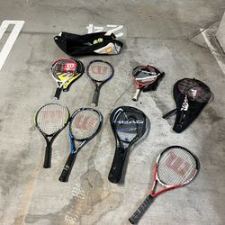 Tennis Rackets Badminton Rackets Juniors Adults Head Wilson 
