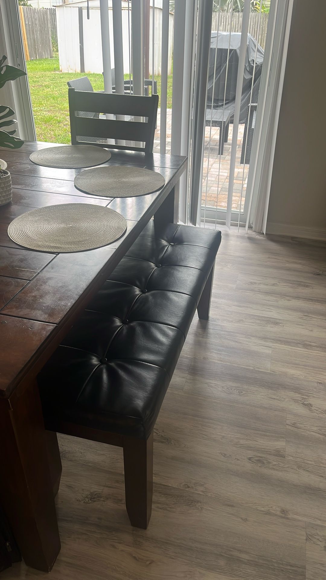 Wood dining room table seats 6