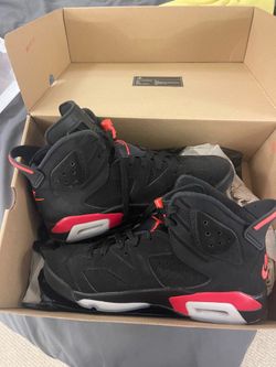 Men Size 8 Air Jordan 6 Retro Black/Lt Crimson
