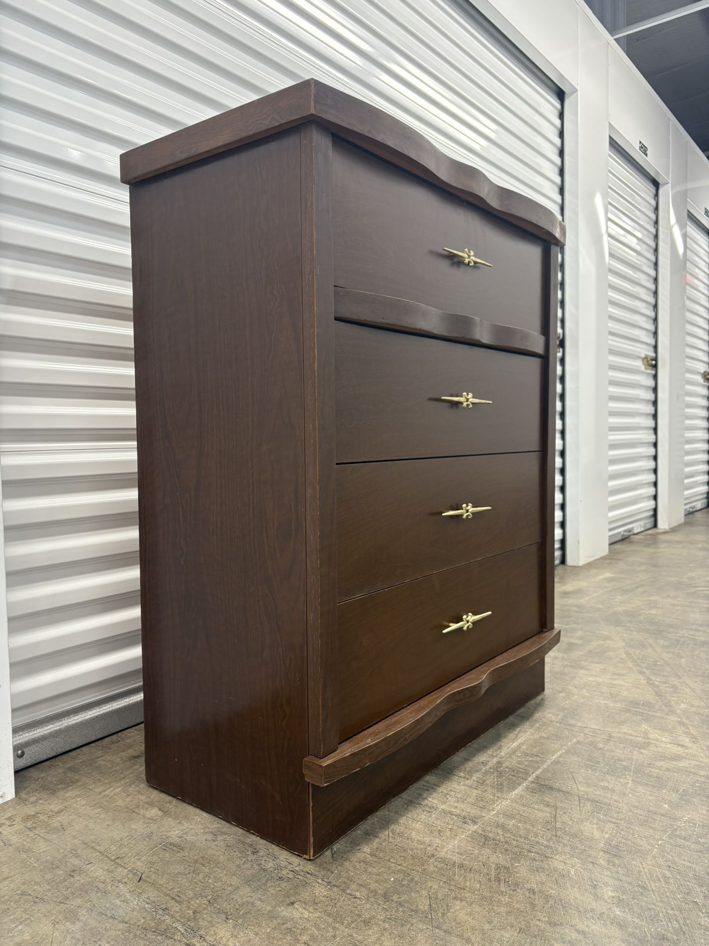 Midcentury Modern Tallboy Dress 4 Drawer Chest Of Drawer