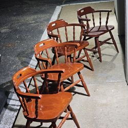 Vintage Wood Captains Arm Chair