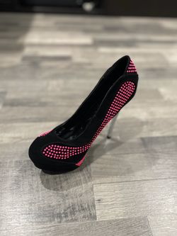 Black and Pink High Heels